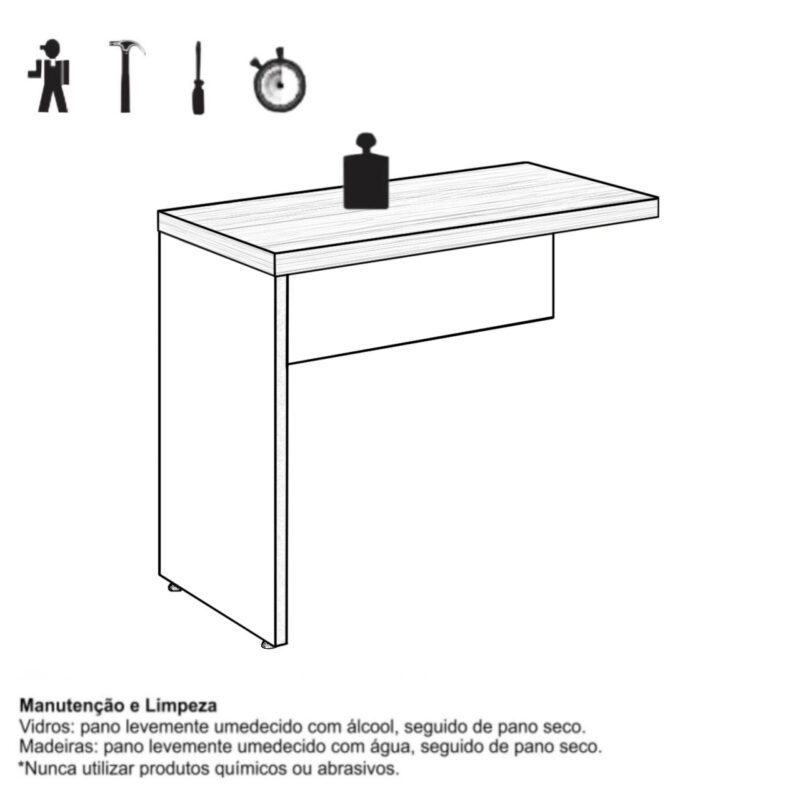 Mesa AUXILIAR SIMPLES 0,90m NOGAL SEVILHA / PRETO – 21419 CADEIRAS RENOVA 5