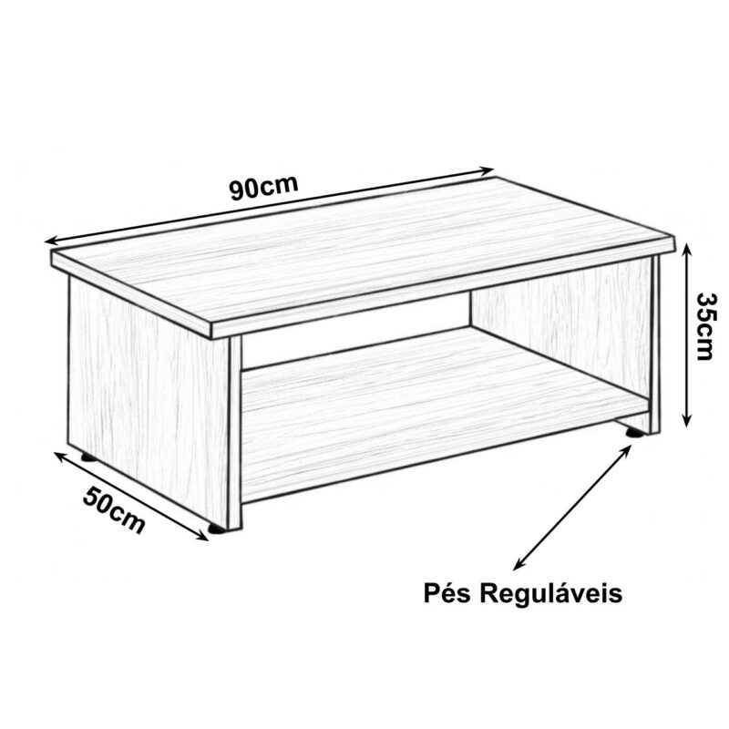 Mesa de Centro 0,90×0,50×0,35m – Nogal Sevilha 21431 CADEIRAS RENOVA 3