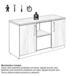 Armário Baixo Credenza – 1,20×0,74X0,45m NOGAL SEVILHA/PRETO – 21412 CADEIRAS RENOVA 11