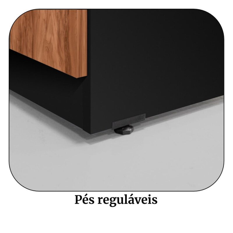 Armário Baixo Credenza – 1,20×0,74X0,45m NOGAL SEVILHA/PRETO – 21412 CADEIRAS RENOVA 4