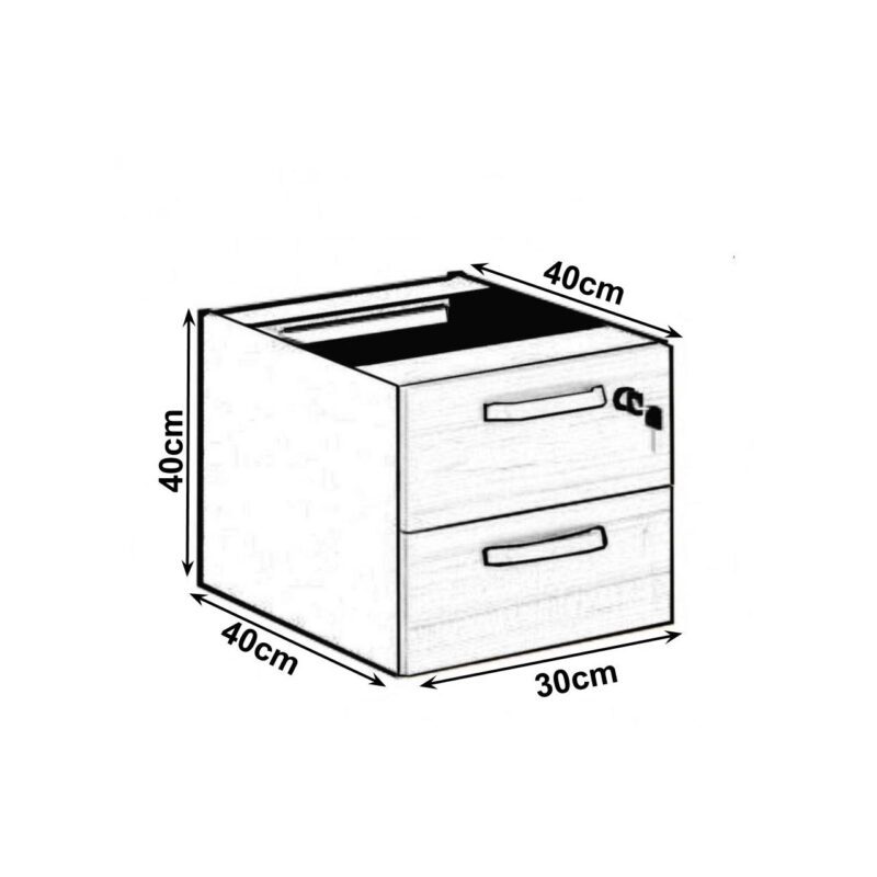 Balcão de Atendimento 1.35×1,13×0,60m – C/ 02 Gavetas NOGAL SEVILHA / PRETO – 63082 CADEIRAS RENOVA 4