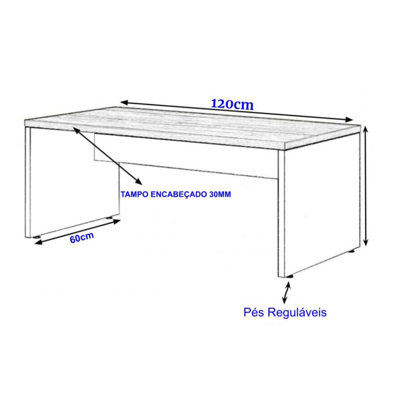 Mesa Escritório 1,20×0,60m – S/ Gavetas MARSALA / PRETO – 23470 CADEIRAS RENOVA 3