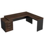 Mesa PEDESTAL com MESA AUXILIAR 1,92×1,60m – Marsala/Preto – 23484 CADEIRAS RENOVA 8