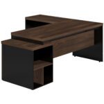 Mesa PEDESTAL com MESA AUXILIAR 1,92×1,60m – Marsala/Preto – 23484 CADEIRAS RENOVA 7