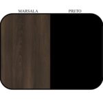 Mesa Escritório Diretorzinha c/ Aparador – Pé de MADEIRA – 1,90×1,60m MARSALA / PRETO / PRETO – 23487 CADEIRAS RENOVA 12