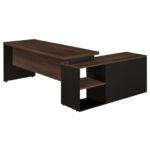 Mesa Escritório Diretorzinha c/ Aparador – Pé de MADEIRA – 1,90×1,60m MARSALA / PRETO / PRETO – 23487 CADEIRAS RENOVA 10