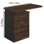 Mesa AUXILIAR c/ 03 Gavetas Pedestal MARSALA/PRETO – 51017 CADEIRAS RENOVA 8