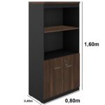 Armário Alto SEMI-ABERTO com 02 Portas – 1,60×0,80×0,45m MARSALA / PRETO – 51014 CADEIRAS RENOVA 9