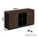 Armário Baixo GOLD Credenza – 1,60×0,72×0,45m MARSALA/PRETO – 23501 CADEIRAS RENOVA 7