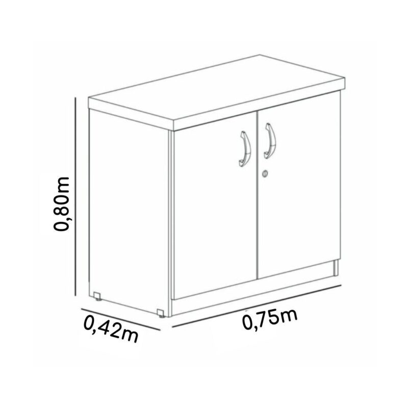 Armário Baixo com 02 Portas – 0,80×0,42×0,75m – PMD – Cor Preto – 44105 CADEIRAS RENOVA 4