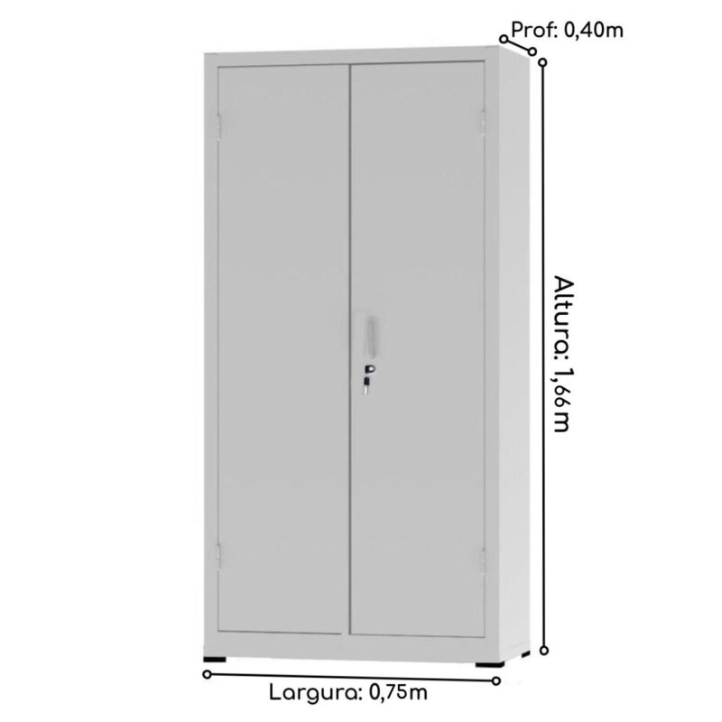 Armário de Aço c/ 02 portas – PA 75 – 1,66×0,75×0,32m – CHAPA # 26 – NOBRE – 12121 CADEIRAS RENOVA 3