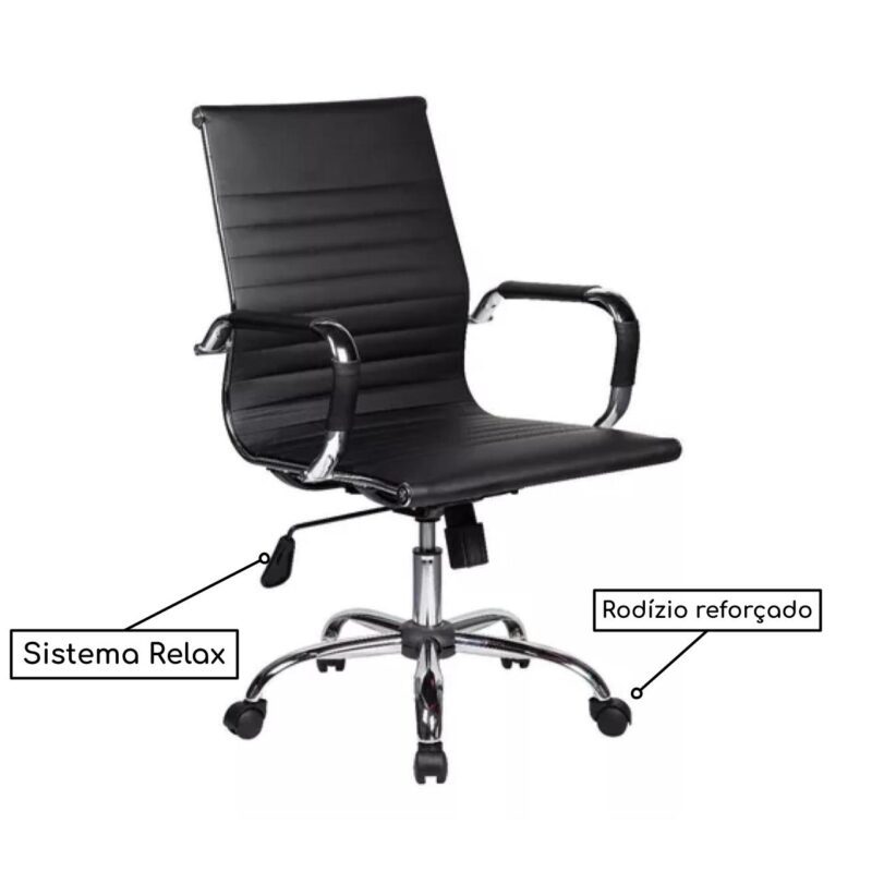 Cadeira DIRETOR Charles Eames Esteirinha – PRETO – PMD – 32887 CADEIRAS RENOVA 5