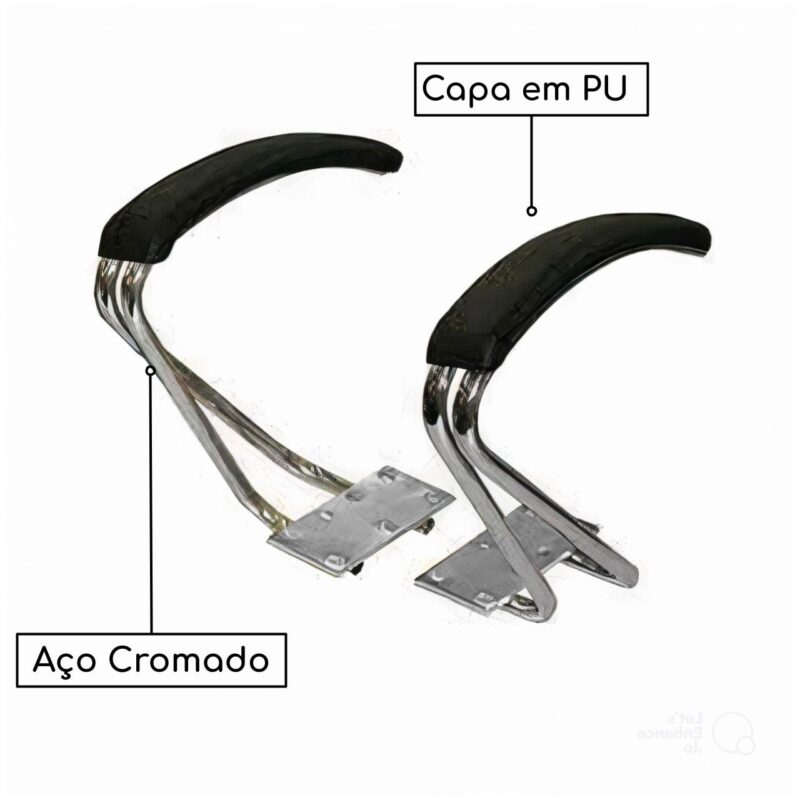 Braço Fixo CROMADO com “PU” OMEGA – PMD CADEIRAS RENOVA 3