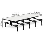 Mesa p/ Refeitório Fixo 10 Lugares MDP BRANCO DE 25 MM 50046 CADEIRAS RENOVA 11