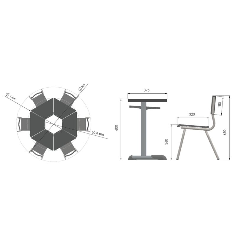 Conjunto HEXAGONAL Mesas e Cadeiras – 02 A 06 anos – INFANTIL 41098 CADEIRAS RENOVA 6