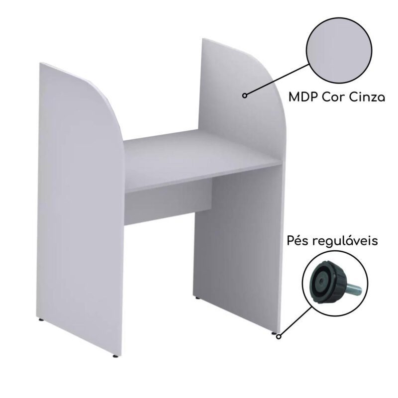 Baia INICIAL para Atendimento 1,20×0,80×0,60mCINZA/CINZA – 24010 CADEIRAS RENOVA 3