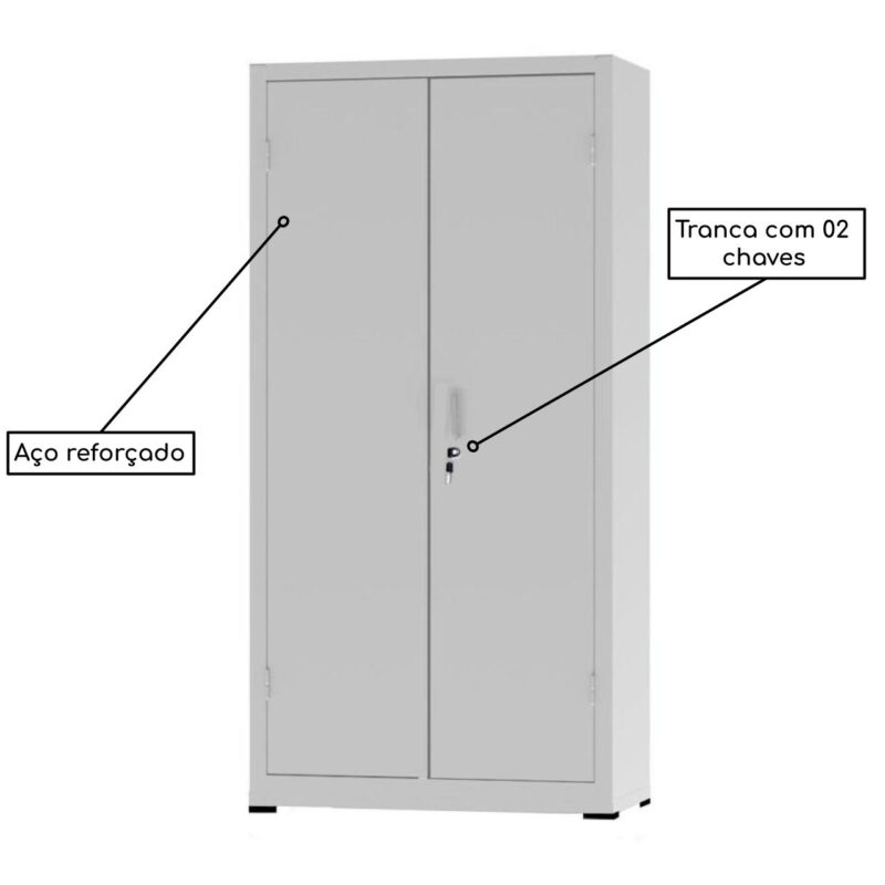 Armário de Aço c/ 02 portas – PA 75 – 1,66×0,75×0,32m – CHAPA # 26 – NOBRE – 12121 CADEIRAS RENOVA 4