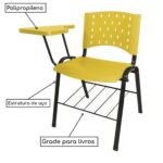 Cadeira Universitária PRANCHETA PLÁSTICA com Porta Livros – Cor Amarelo 32021 CADEIRAS RENOVA 7