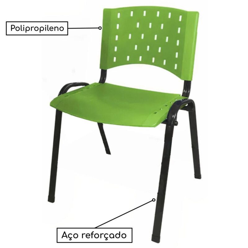 Cadeira Plástica 04 Pés – VERDE (Polipropileno) – 31203 CADEIRAS RENOVA 3