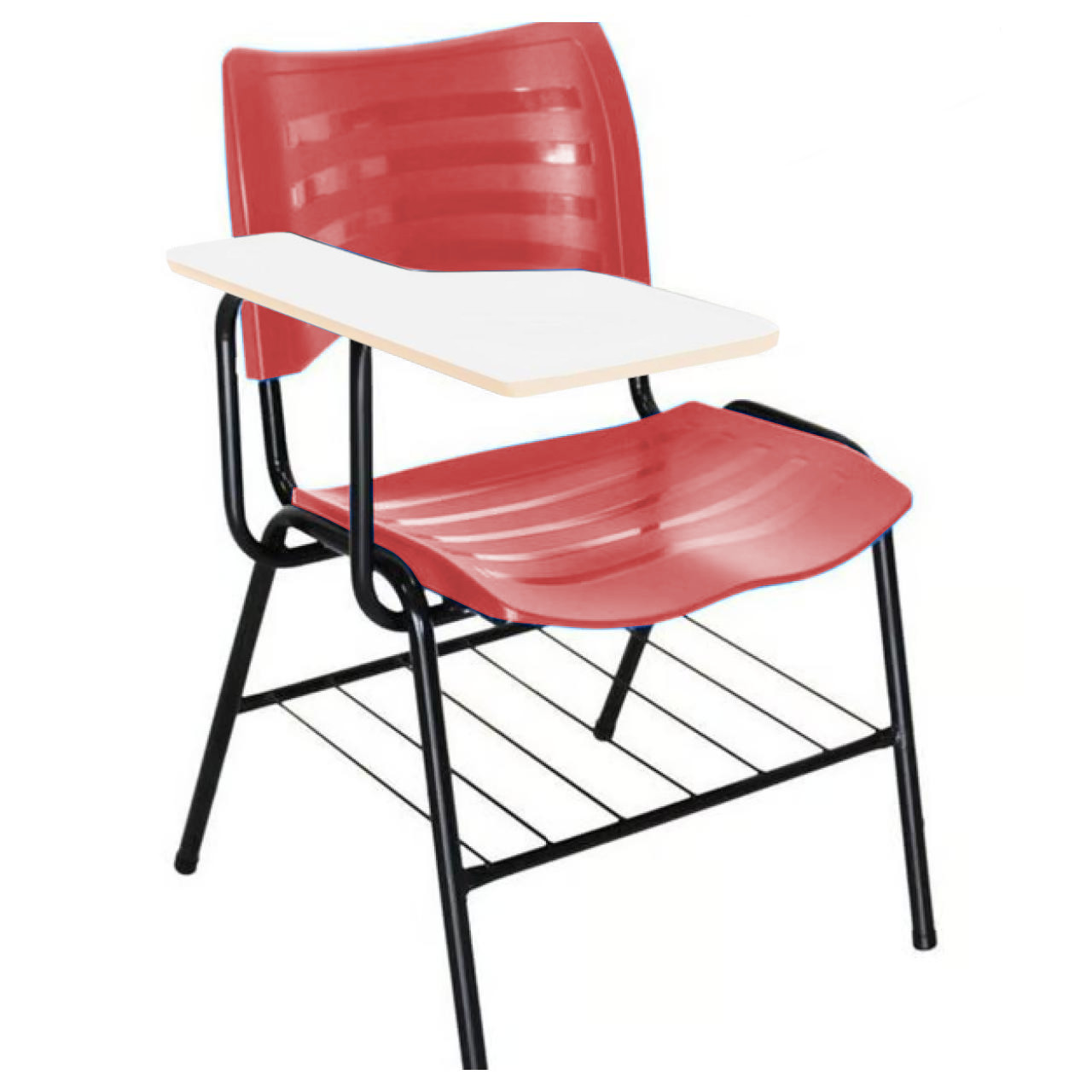 Cadeira Universitária Plástica Prancheta MDF – COR VERMELHO – MRPLAST – 34011 CADEIRAS RENOVA