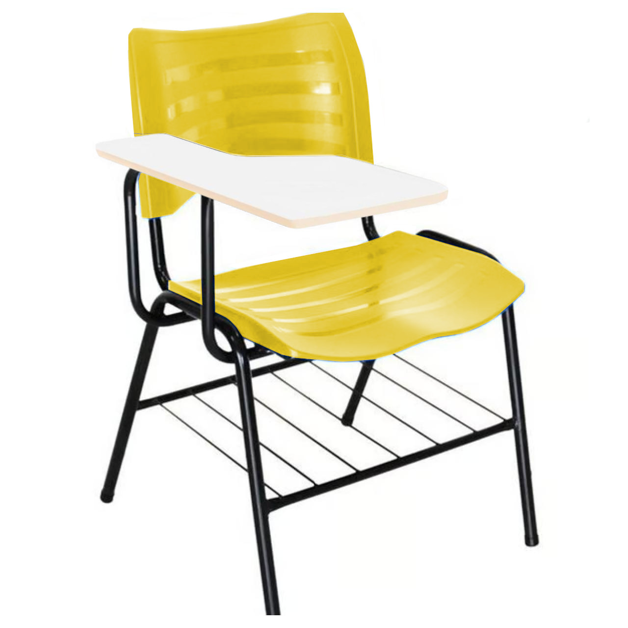 Cadeira Universitária Plástica Prancheta MDF – COR AMARELO – MRPLAST – 34010 CADEIRAS RENOVA