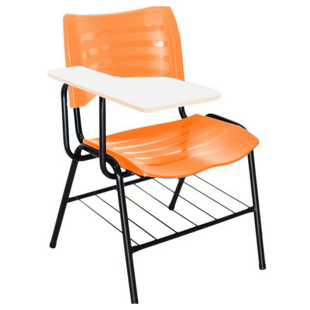 Cadeira Universitária Plástica Prancheta MDF – COR LARANJA – MRPLAST – 34009 CADEIRAS RENOVA