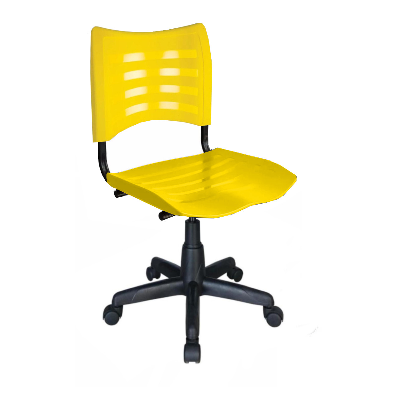 Cadeira de Escritório Giratória PLÁSTICA – MRPLAST – COR AMARELO – 31314 CADEIRAS RENOVA