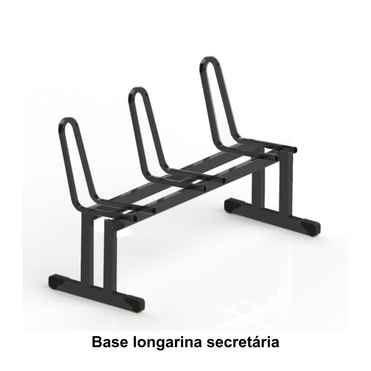 Estrutura da Longarina de 03 Lugares SECRETÁRIA – COR PRETO – PMD – 38041 CADEIRAS RENOVA