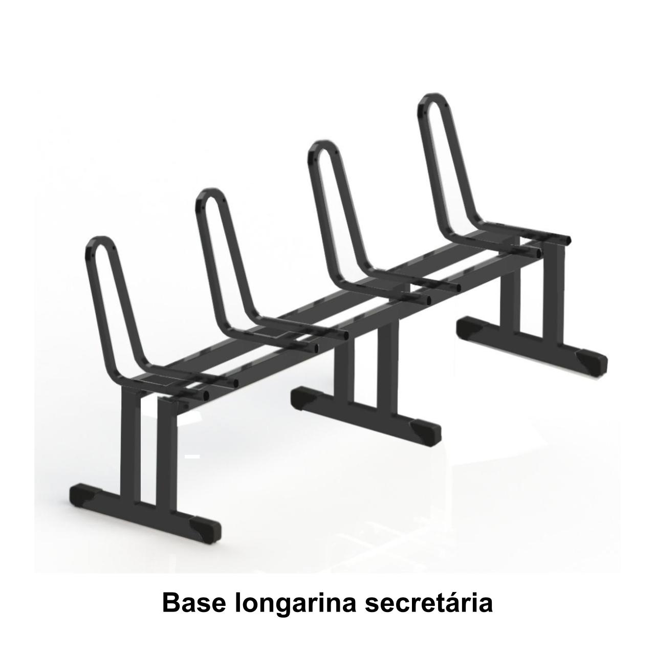 Estrutura da Longarina de 04 Lugares SECRETÁRIA – COR PRETO – PMD – 38042 CADEIRAS RENOVA