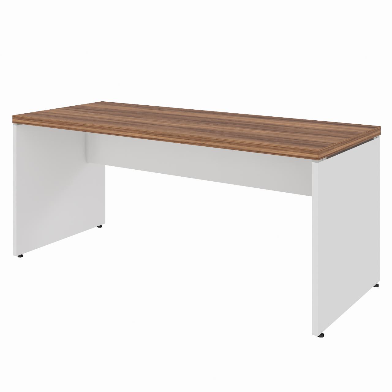 Mesa de Escritório 1,70×0,70m Sem Gavetas NOGAL SEVILHA/BRANCO – 34307 CADEIRAS RENOVA