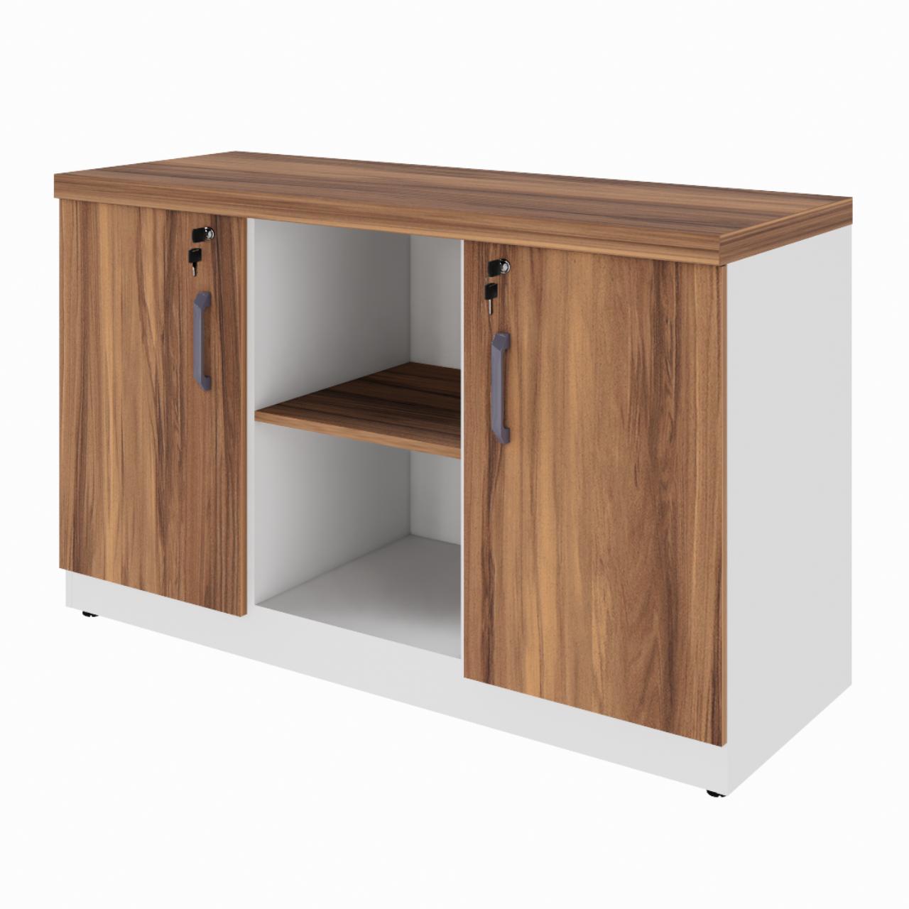 Armário Baixo Credenza – 1,20×0,73X0,45m NOGAL SEVILHA/BRANCO – 34312 CADEIRAS RENOVA