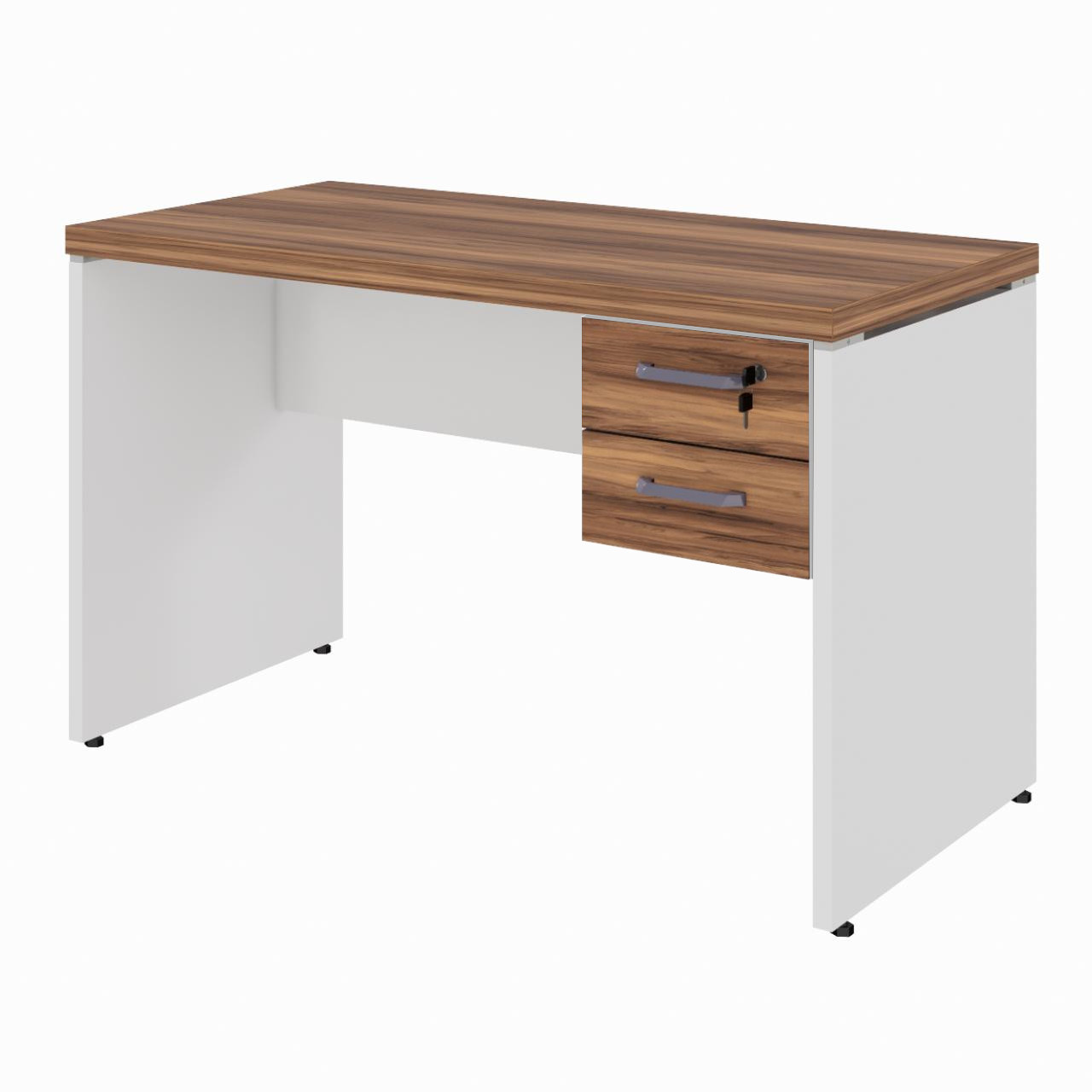 Mesa de Escritório 1,20×0,60m C/ Gaveta – NOGAL SEVILHA/BRANCO – 34317 CADEIRAS RENOVA