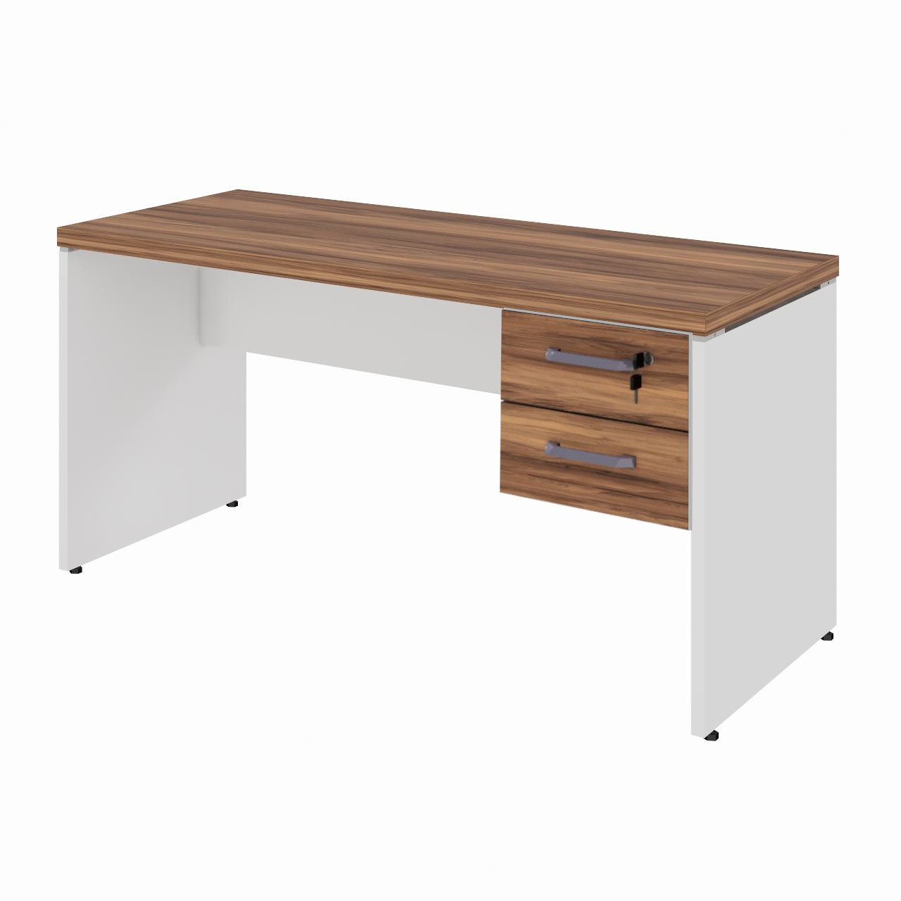 Mesa de Escritório 1,70×0,70m C/ Gaveta – NOGAL SEVILHA/BRANCO – 34319 CADEIRAS RENOVA