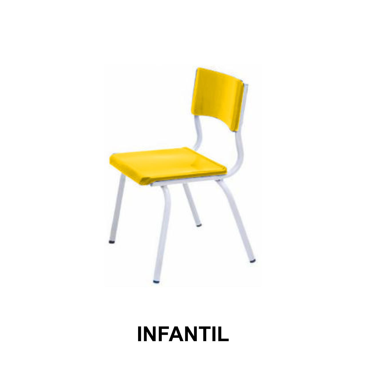 Cadeira ESCOLAR Infantil – Cor AMARELO – 41099 CADEIRAS RENOVA