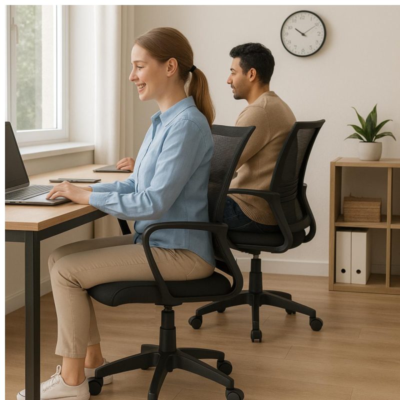 Cadeira de Escritório Diretor Tela MAYA c/ braço – Cor Preto – 34029 CADEIRAS RENOVA 8