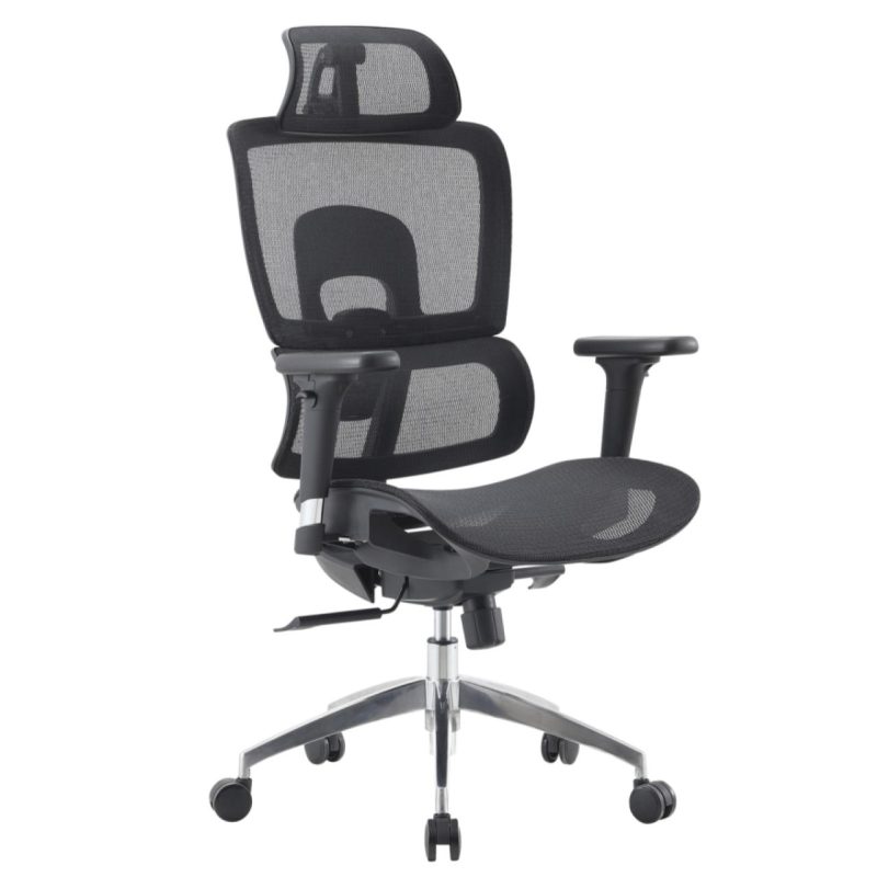 Cadeira de Escritório Presidente Tela ÉVORA – Cor Preto – 30065 CADEIRAS RENOVA 2