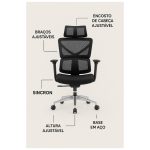 Cadeira de Escritório Presidente Tela TITAN – Cor Preto – 30067 CADEIRAS RENOVA 15