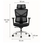 Cadeira de Escritório Presidente Tela TITAN – Cor Preto – 30067 CADEIRAS RENOVA 16
