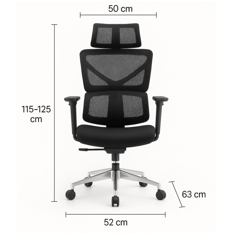 Cadeira de Escritório Presidente Tela TITAN – Cor Preto – 30067 CADEIRAS RENOVA 8