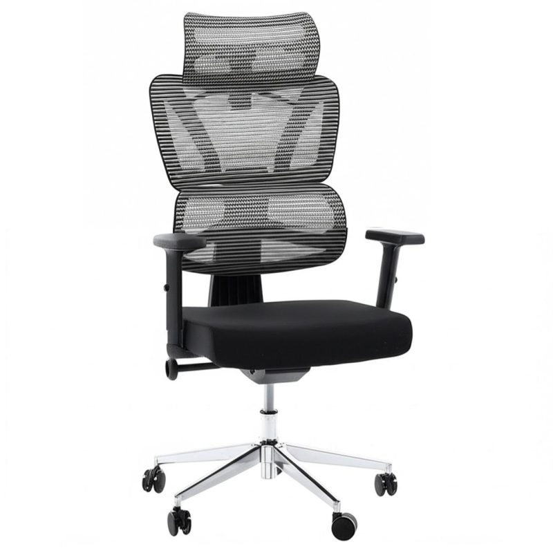Cadeira de Escritório Presidente Tela ÉDON – Cor Preto – 30066 CADEIRAS RENOVA 2