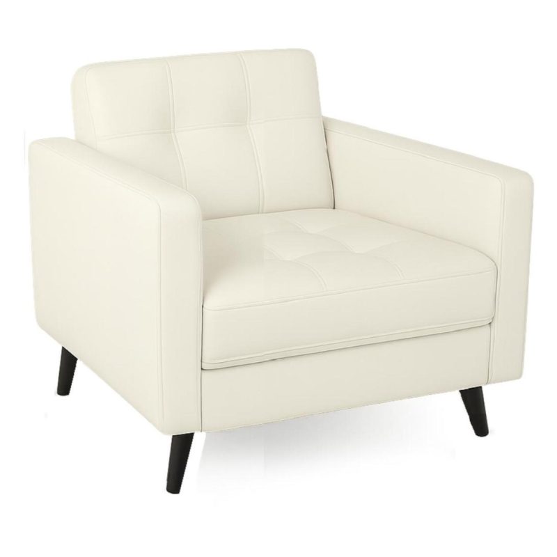 Poltrona para Escritório ROMA 01 Lugar – Corino – Cor NUDE – 60070 CADEIRAS RENOVA 2