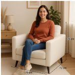 Poltrona para Escritório ROMA 01 Lugar – Corino – Cor NUDE – 60070 CADEIRAS RENOVA 13