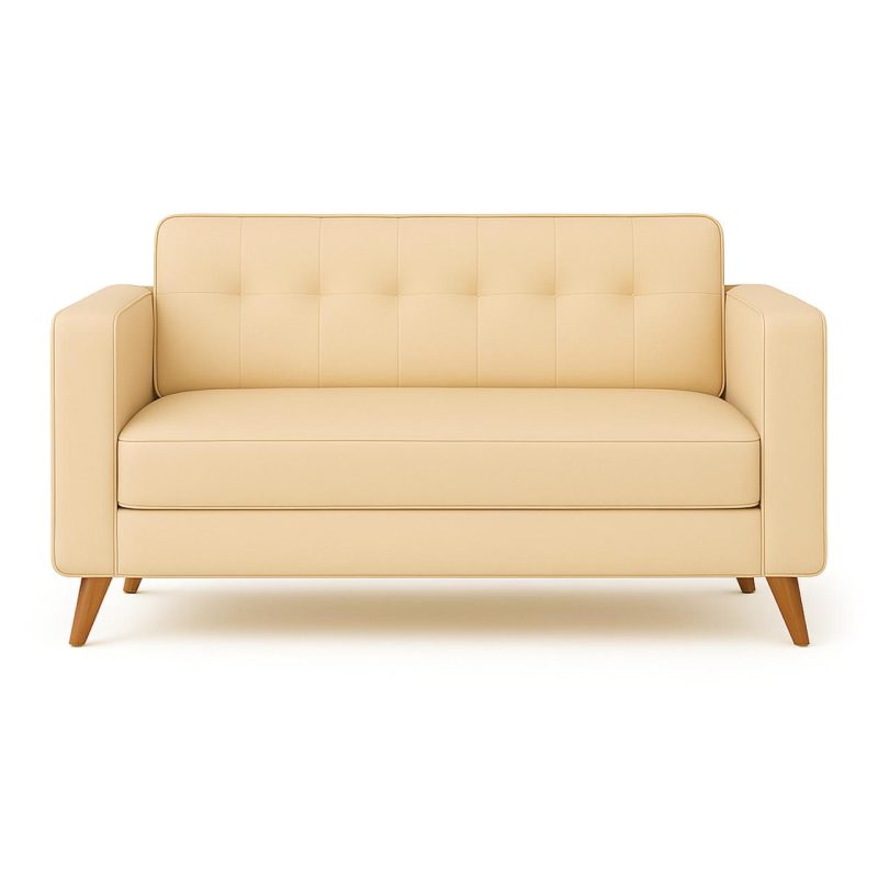 Poltrona para Escritório ROMA 03 Lugar – Corino – Cor AREIA – 60063 CADEIRAS RENOVA 3