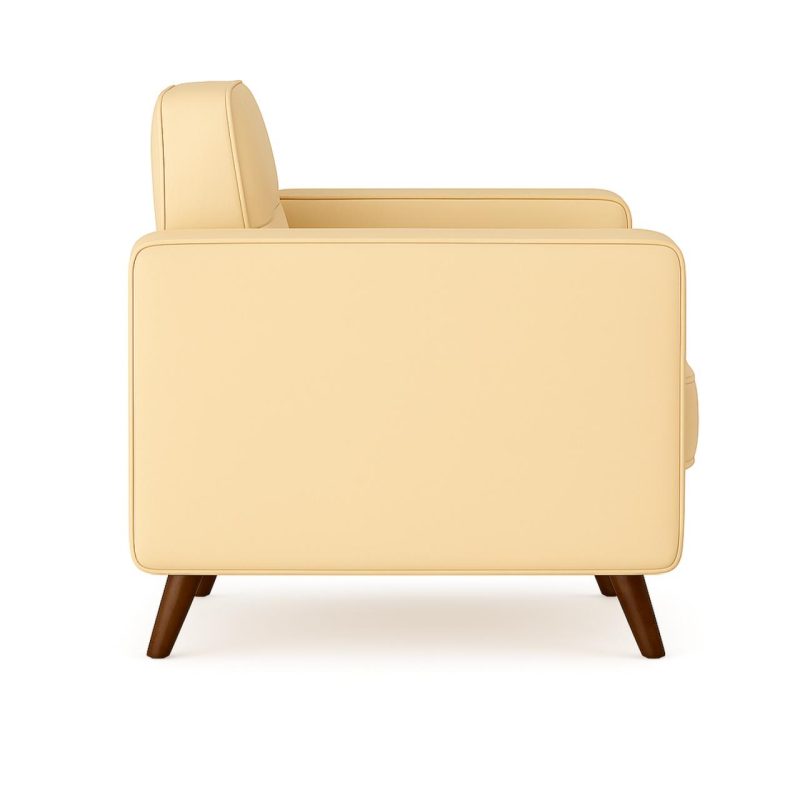 Poltrona para Escritório ROMA 01 Lugar – Corino – Cor AREIA – 60061 CADEIRAS RENOVA 5
