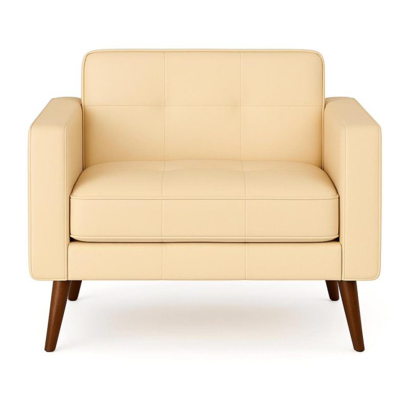 Poltrona para Escritório ROMA 01 Lugar – Corino – Cor AREIA – 60061 CADEIRAS RENOVA 3