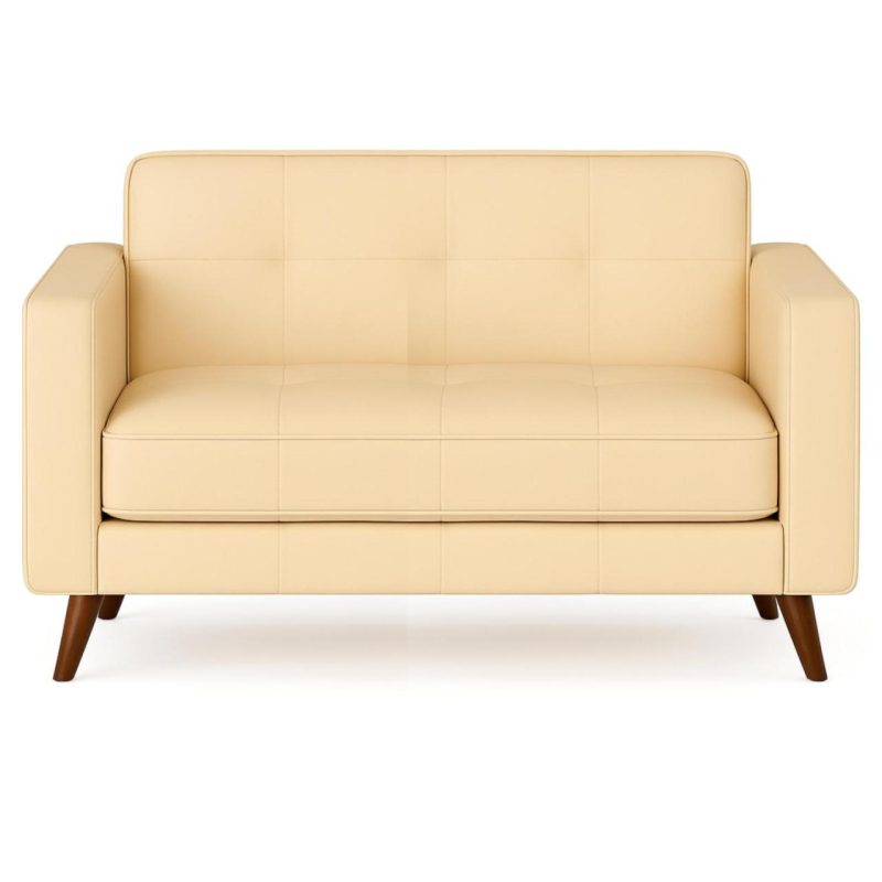 Poltrona para Escritório ROMA 02 Lugar – Corino – Cor AREIA – 60062 CADEIRAS RENOVA 3