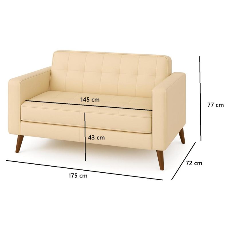 Poltrona para Escritório ROMA 03 Lugar – Corino – Cor AREIA – 60063 CADEIRAS RENOVA 7
