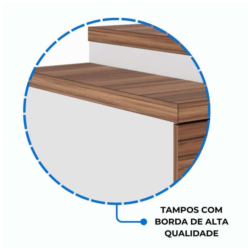 Mesa PEDESTAL RETA (03 Gav.) – 1,92X0,70m – WORKSTART – NOGAL SEVILHA/BRANCO- 34405 CADEIRAS RENOVA 7