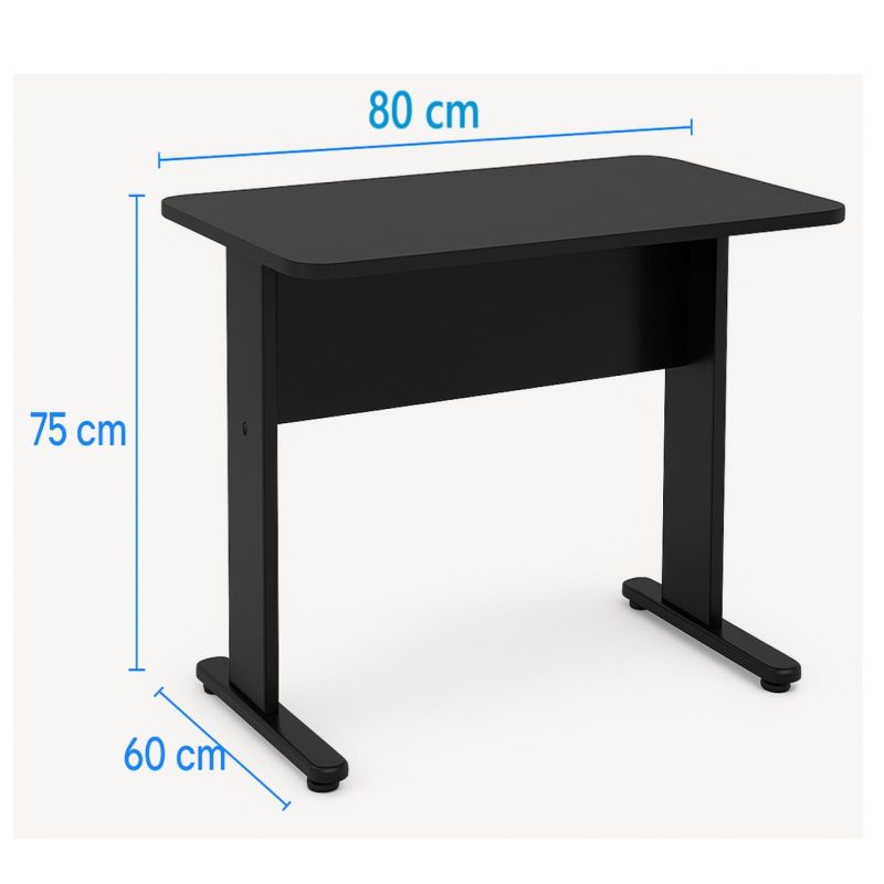 Mesa Escritório 0,80×0,60m – JOB – PRETO/PRETO – 43088 CADEIRAS RENOVA 5