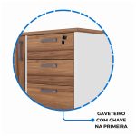 Mesa Escritório PRESIDENTE c/ Armário Pedestal – 1,82×1,80m – NOGAL SEVILHA/BRANCO – 34602 CADEIRAS RENOVA 14